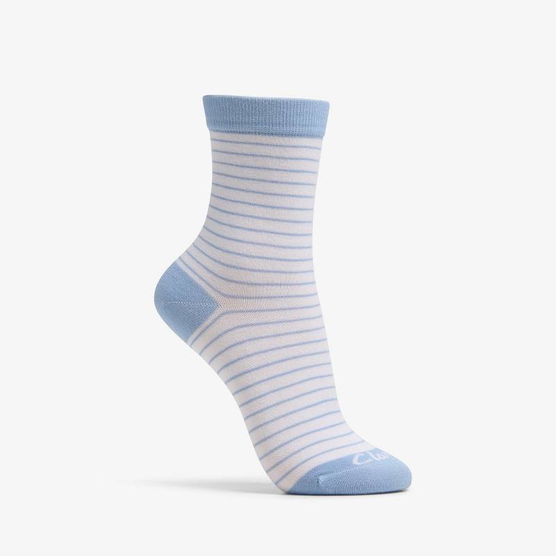 Bright Blue Clarks Stripe Crew Bamboo Sock | CLKS-84667