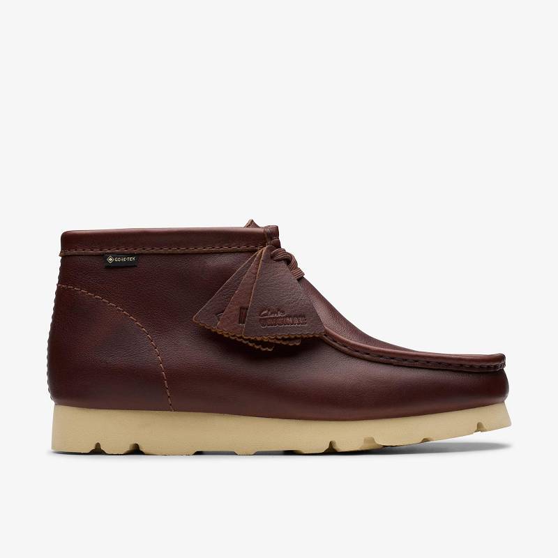 British Tan Leather Clarks Wallabee Boot Gore-Tex | CLKS-84517