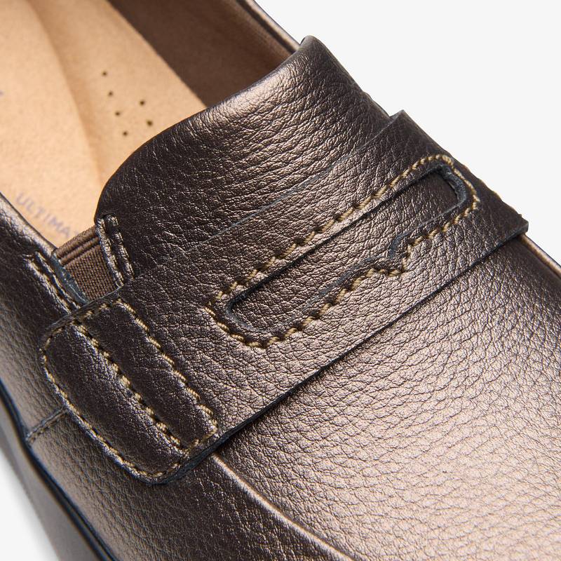 Bronze Metallic Clarks Ellowyn Penny | CLKS-84778