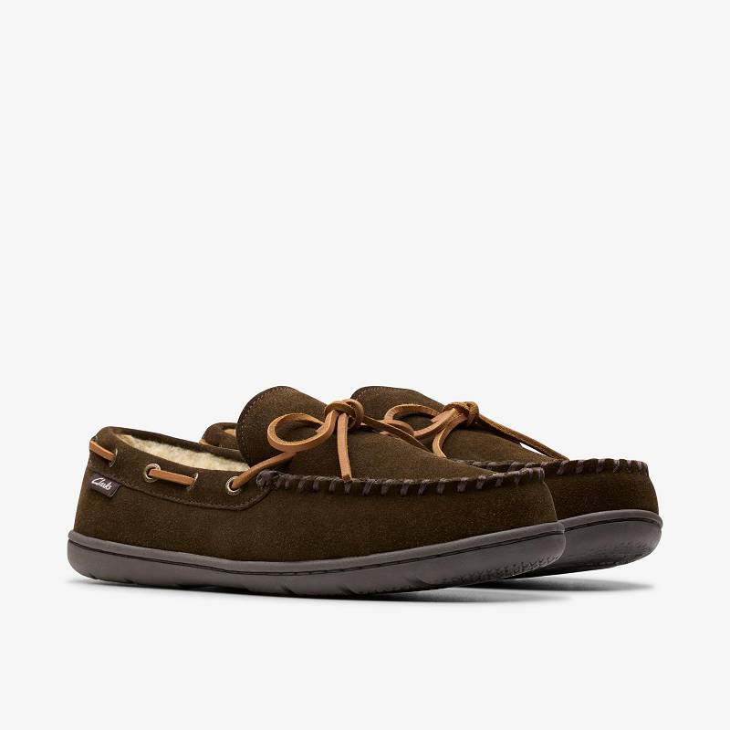 Brown Clarks Michel Rise Slippers | CLKS-84209