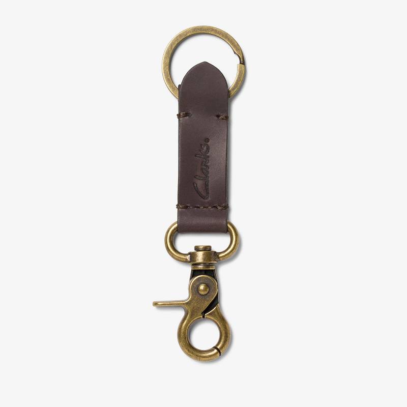 Brown Clarks Oiled Leather Key Fob | CLKS-84143