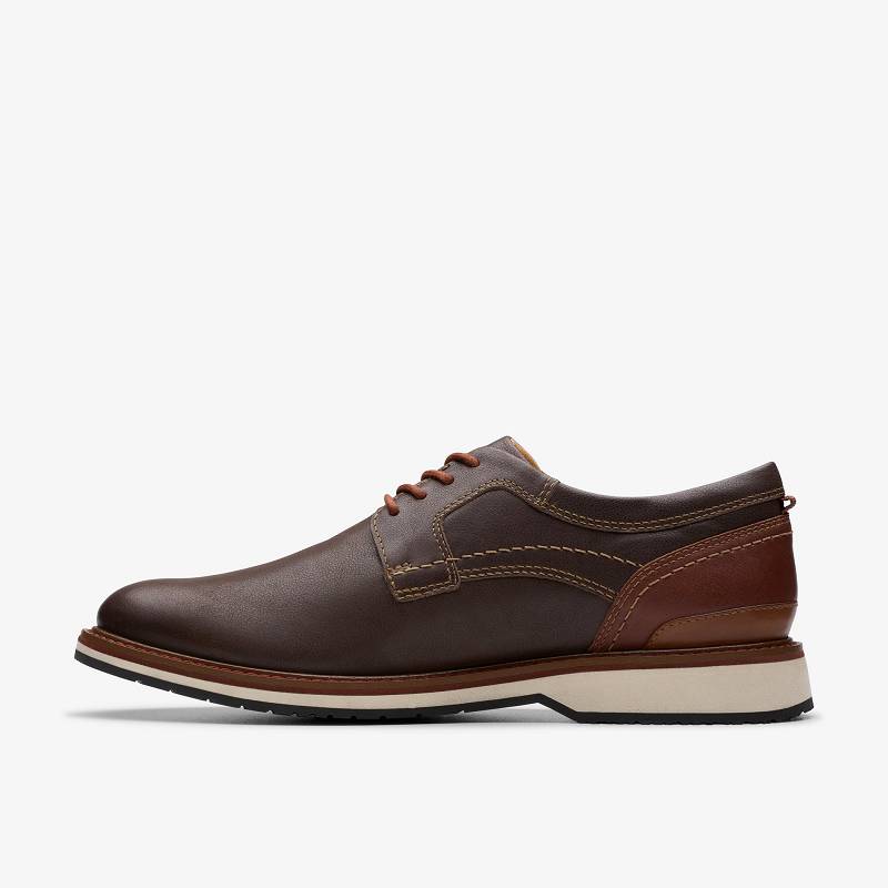 Brown Leather Clarks Monahan Plain | CLKS-84318