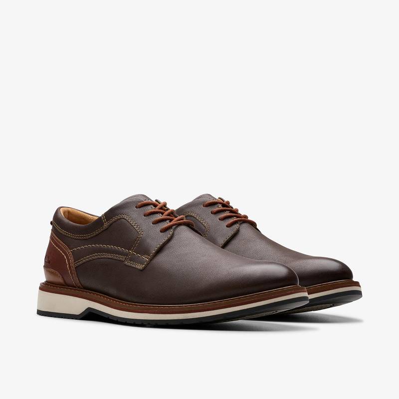 Brown Leather Clarks Monahan Plain | CLKS-84318