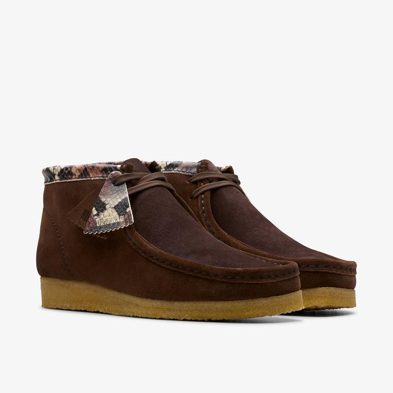 Brown Snake Combination Clarks Wallabee Boot | CLKS-84560