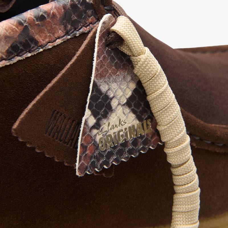 Brown Snake Combination Clarks Wallabee Boot | CLKS-84560