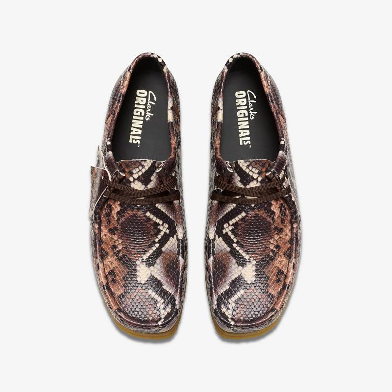 Brown Snake Print Clarks Wallabee | CLKS-84512