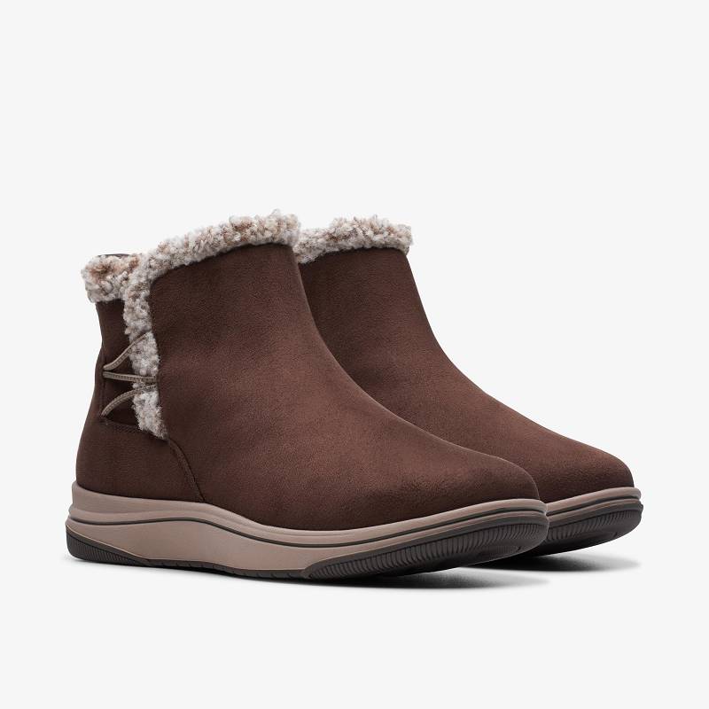 Dark Brown Clarks Breeze Fur | CLKS-85468