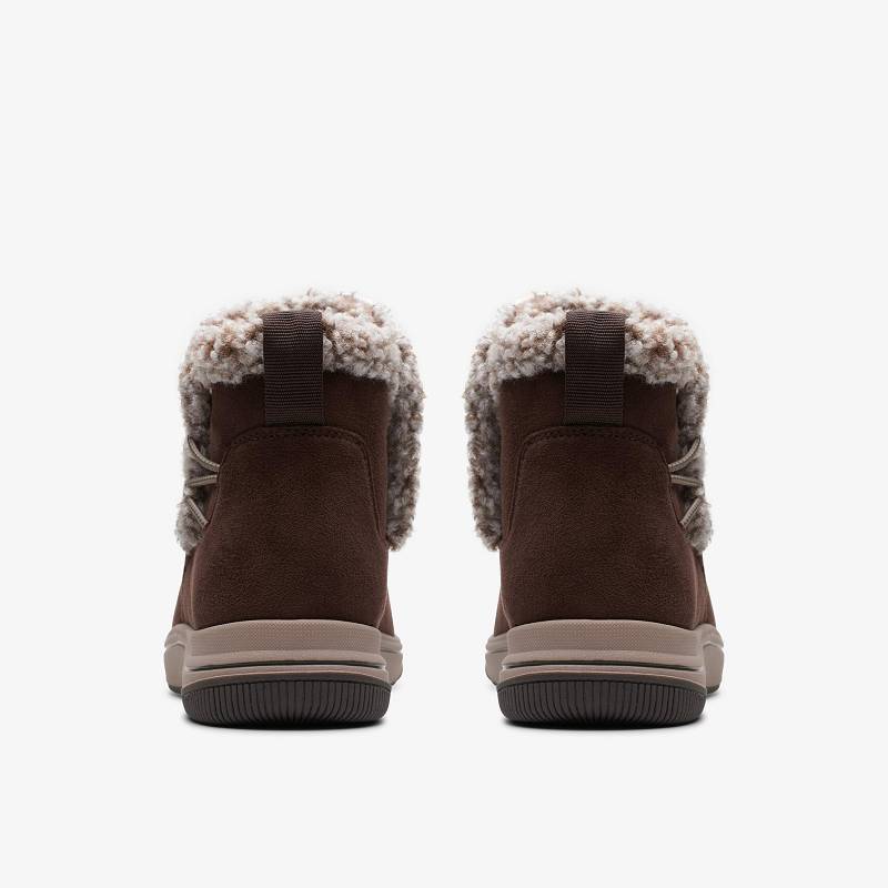 Dark Brown Clarks Breeze Fur | CLKS-85468