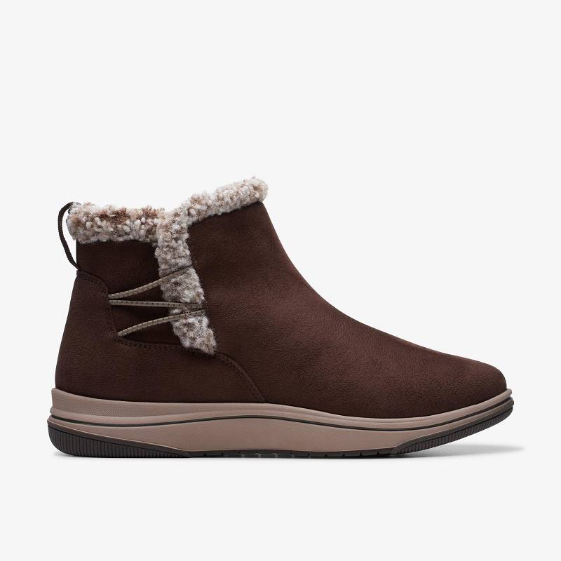 Dark Brown Clarks Breeze Fur | CLKS-85468