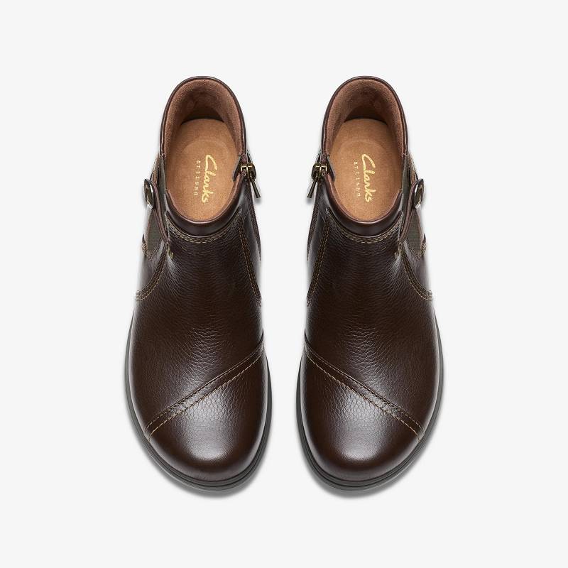 Dark Brown Leather Clarks Certina Joy | CLKS-85478