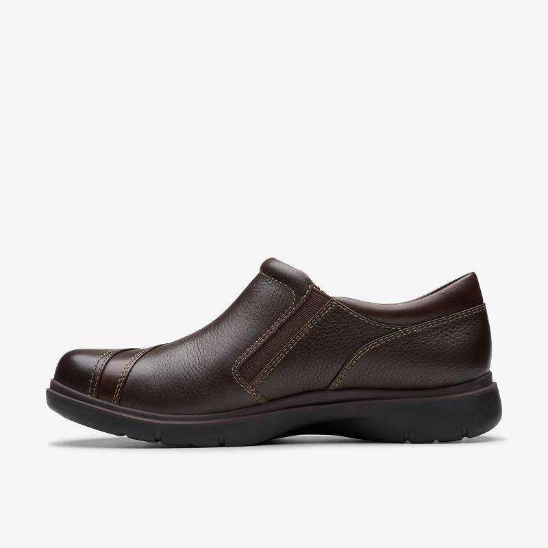 Dark Brown Leather Clarks Certina Pure | CLKS-85312