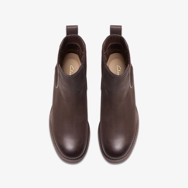 Dark Brown Leather Clarks Chamberly Top | CLKS-85483