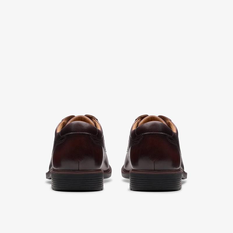 Dark Brown Leather Clarks Eldredge Plain | CLKS-84384