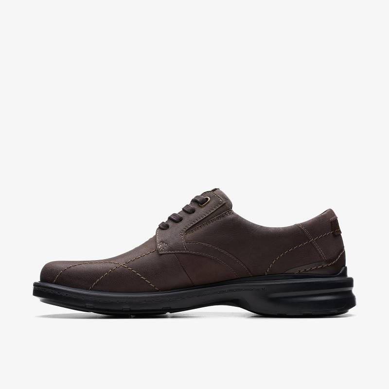 Dark Brown Leather Clarks Gessler Lace | CLKS-84456