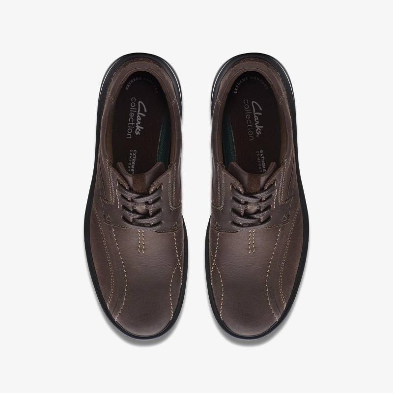 Dark Brown Leather Clarks Gessler Lace | CLKS-84456