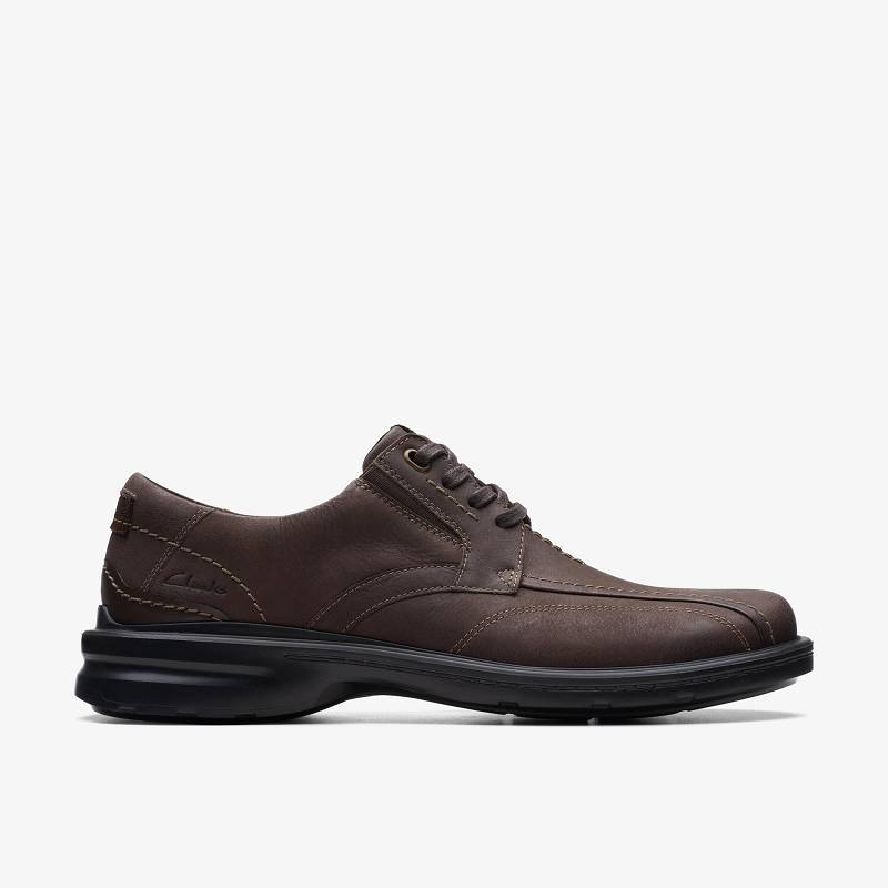 Dark Brown Leather Clarks Gessler Lace | CLKS-84350