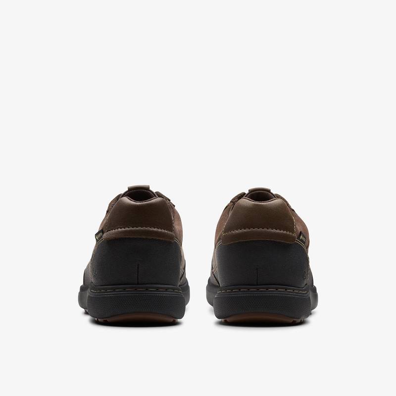 Dark Brown Leather Clarks Mapstone Lo Gore-Tex | CLKS-84353