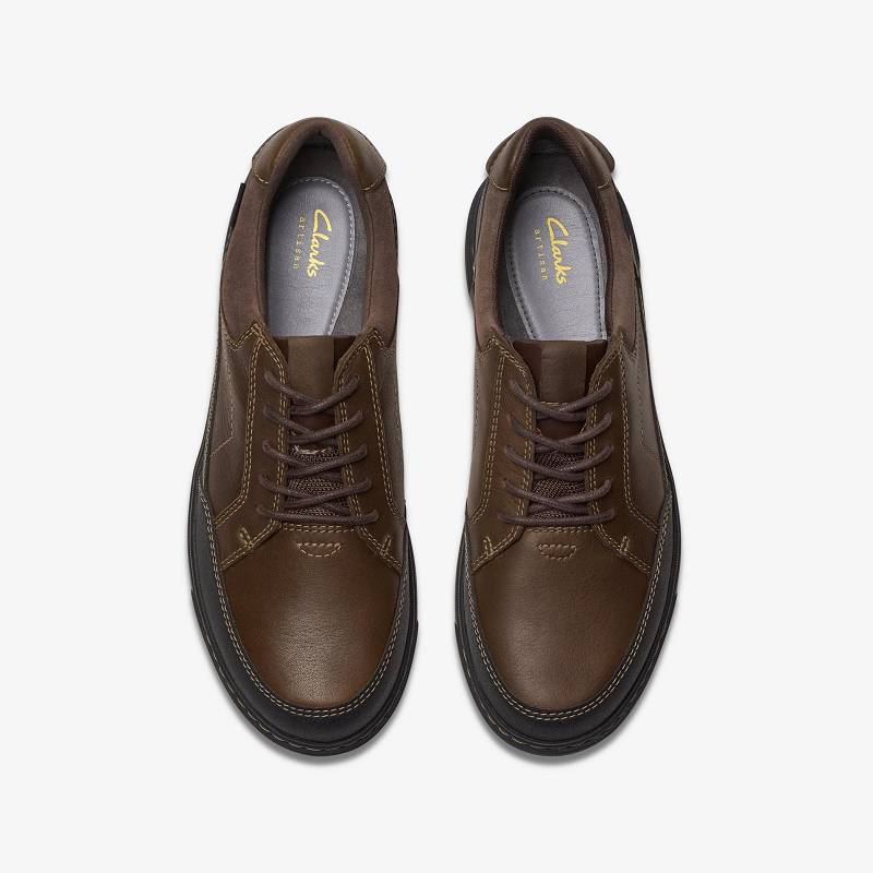 Dark Brown Leather Clarks Mapstone Lo Gore-Tex | CLKS-84353