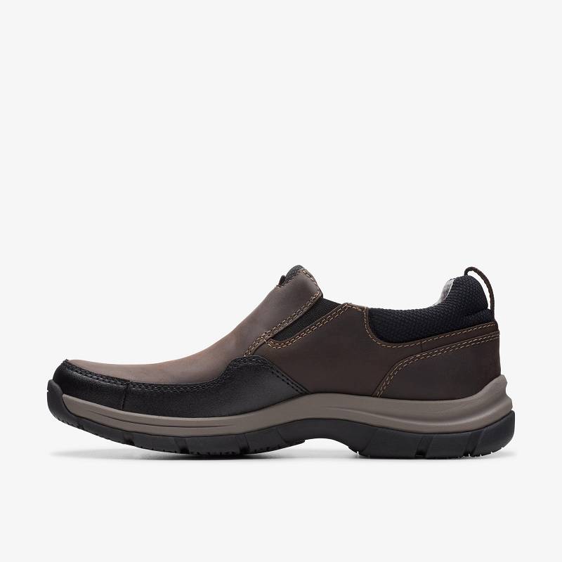 Dark Brown Leather Clarks Walpath Step | CLKS-84290