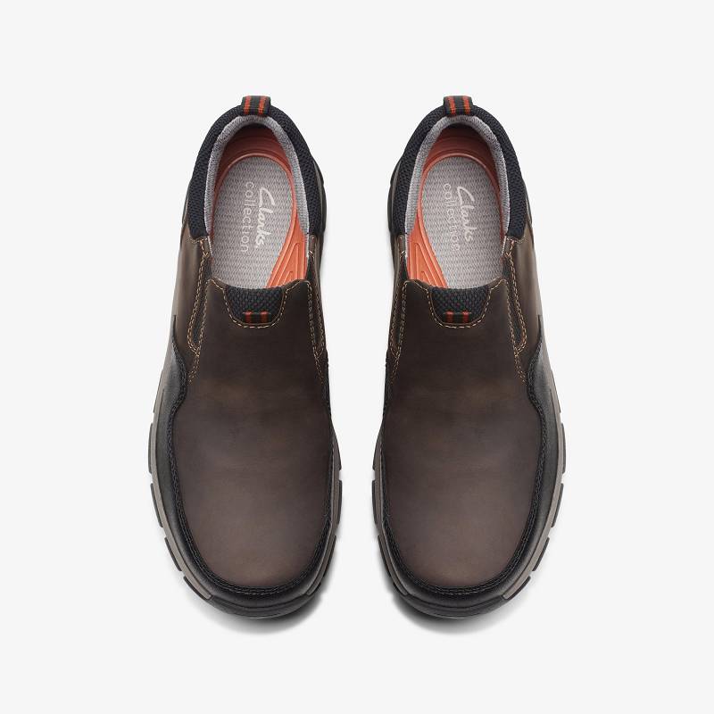 Dark Brown Leather Clarks Walpath Step | CLKS-84290