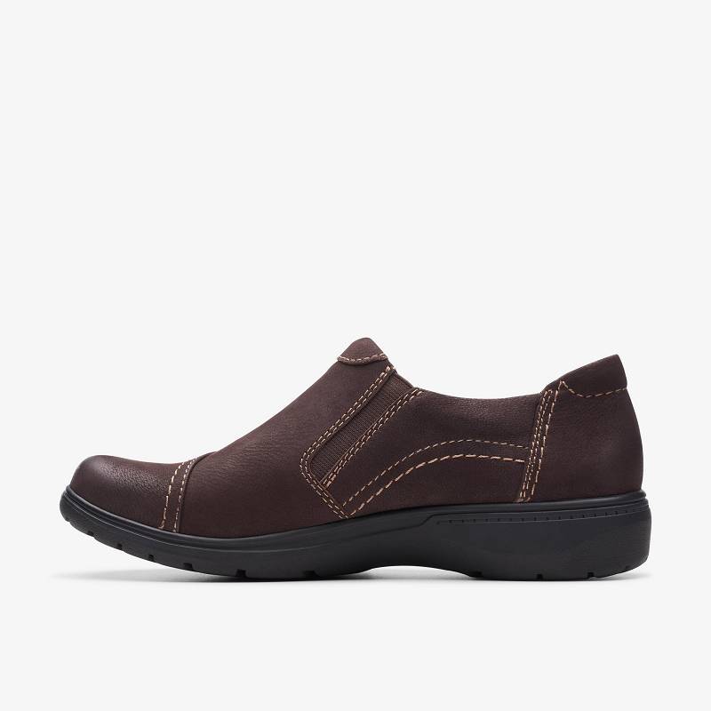 Dark Brown Nubuck Clarks Carleigh Ray | CLKS-85356