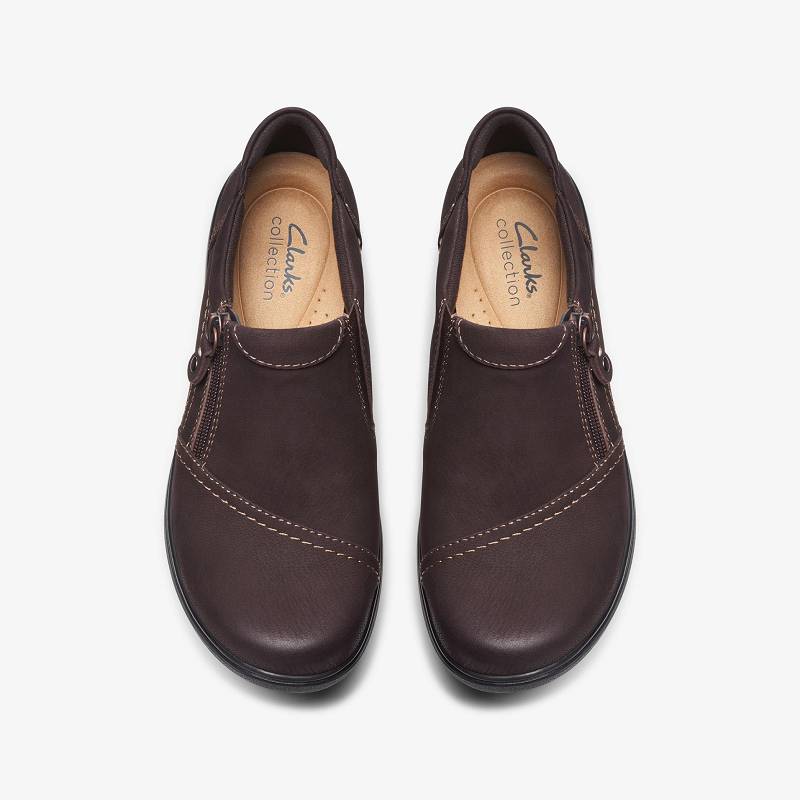 Dark Brown Nubuck Clarks Carleigh Ray | CLKS-85356