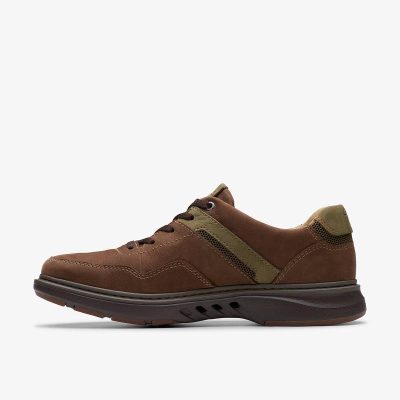 Dark Brown Nubuck Clarks Un Briley Vibe | CLKS-84345