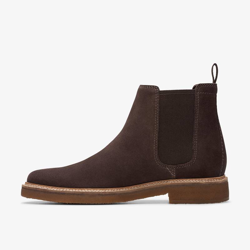 Dark Brown Suede Clarks Clarkdale Easy | CLKS-84388