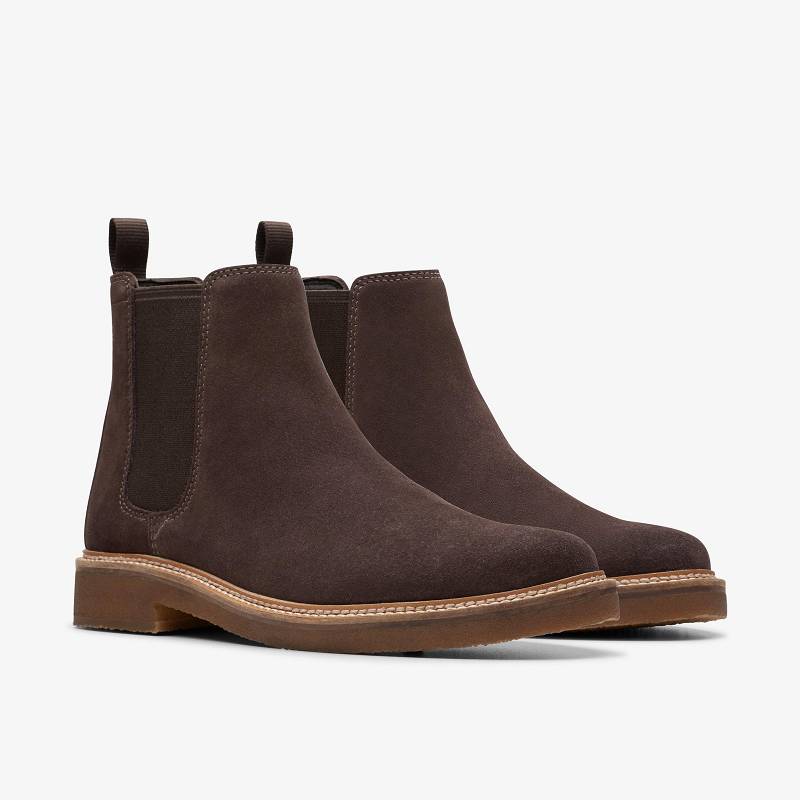 Dark Brown Suede Clarks Clarkdale Easy | CLKS-84388