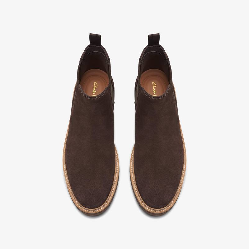 Dark Brown Suede Clarks Clarkdale Easy | CLKS-84388