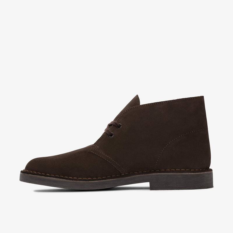 Dark Brown Suede Clarks Desert Boot Evo | CLKS-84603