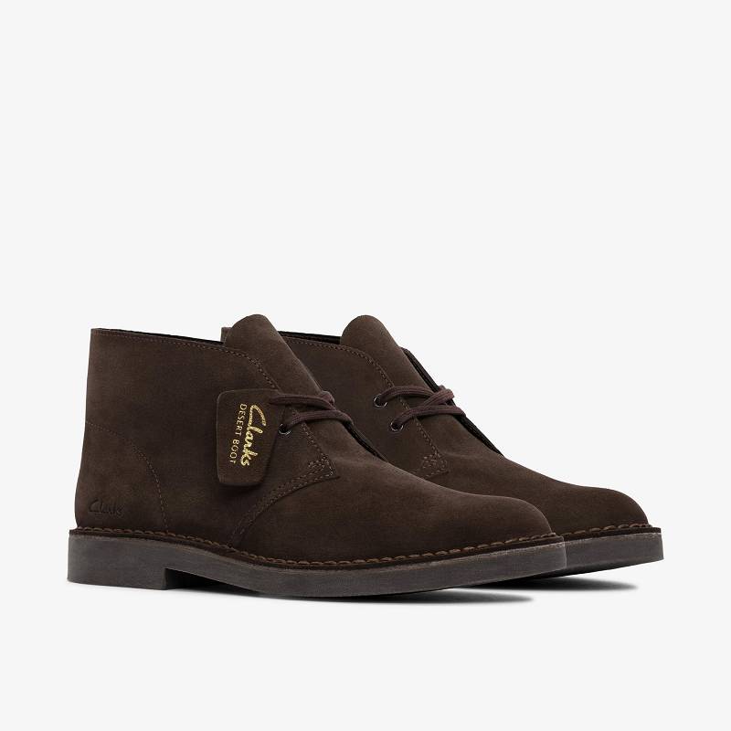 Dark Brown Suede Clarks Desert Boot Evo | CLKS-84603