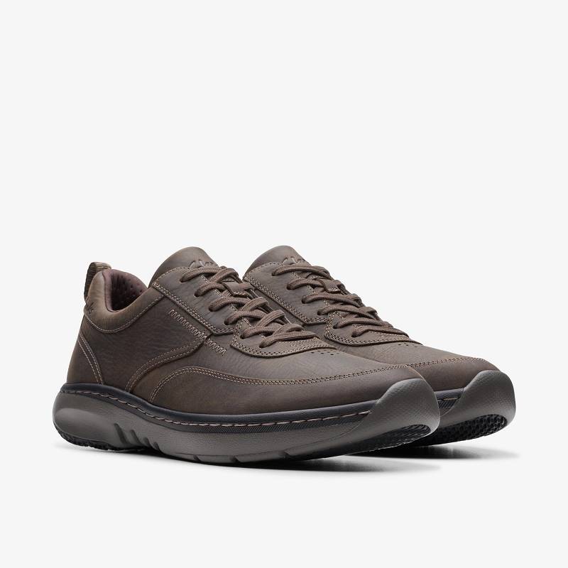 Dark Brown Tumbled Clarks Pro Lace | CLKS-84241