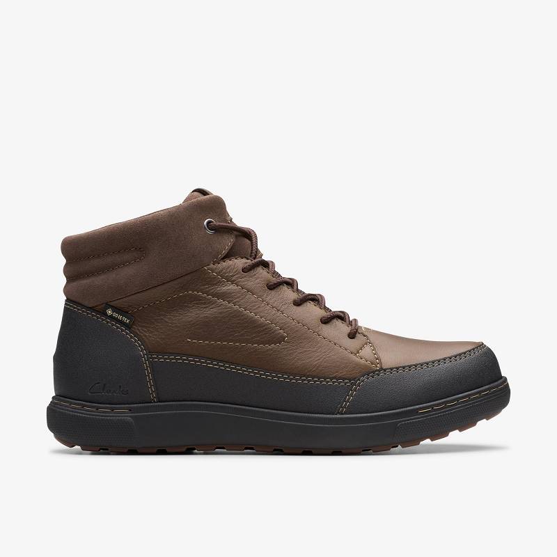 Dark Brown Warmlined Clarks Mapstone Hi Gore-Tex | CLKS-84551