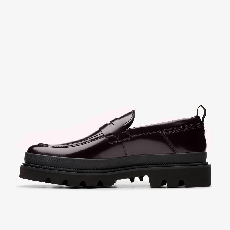 Dark Burgundy Leather Clarks Badell Easy | CLKS-84472