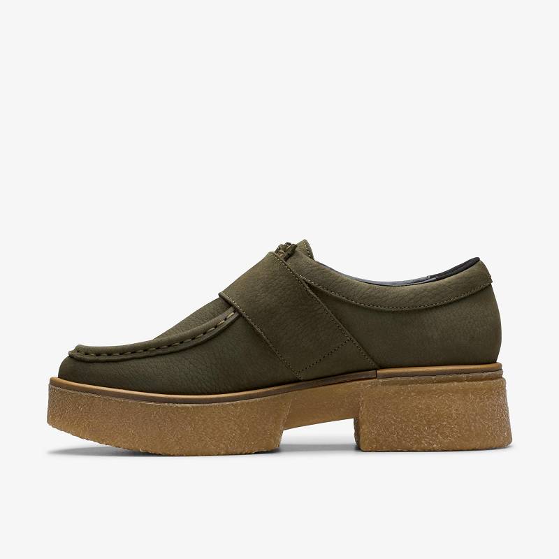 Dark Green Nubuck Clarks Linoso Monk | CLKS-85399