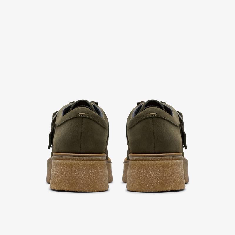 Dark Green Nubuck Clarks Linoso Monk | CLKS-85399