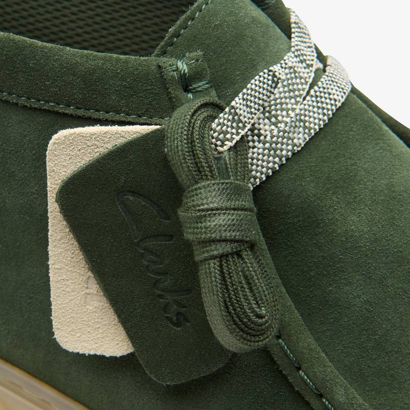 Dark Green Suede Clarks Torhill Hi | CLKS-84601