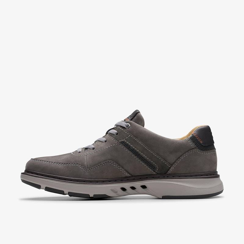 Dark Grey Nubuck Clarks Un Briley Vibe | CLKS-84346