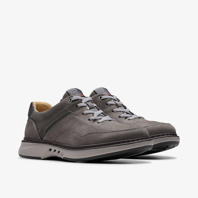 Dark Grey Nubuck Clarks Un Briley Vibe | CLKS-84346