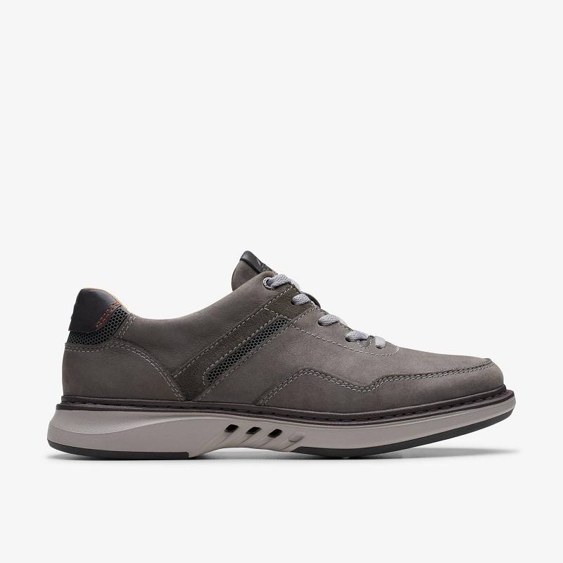 Dark Grey Nubuck Clarks Un Briley Vibe | CLKS-84346