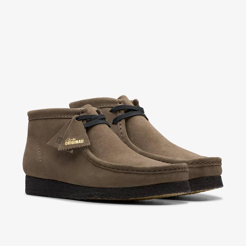 Dark Grey Suede Clarks Wallabee Boot | CLKS-84498