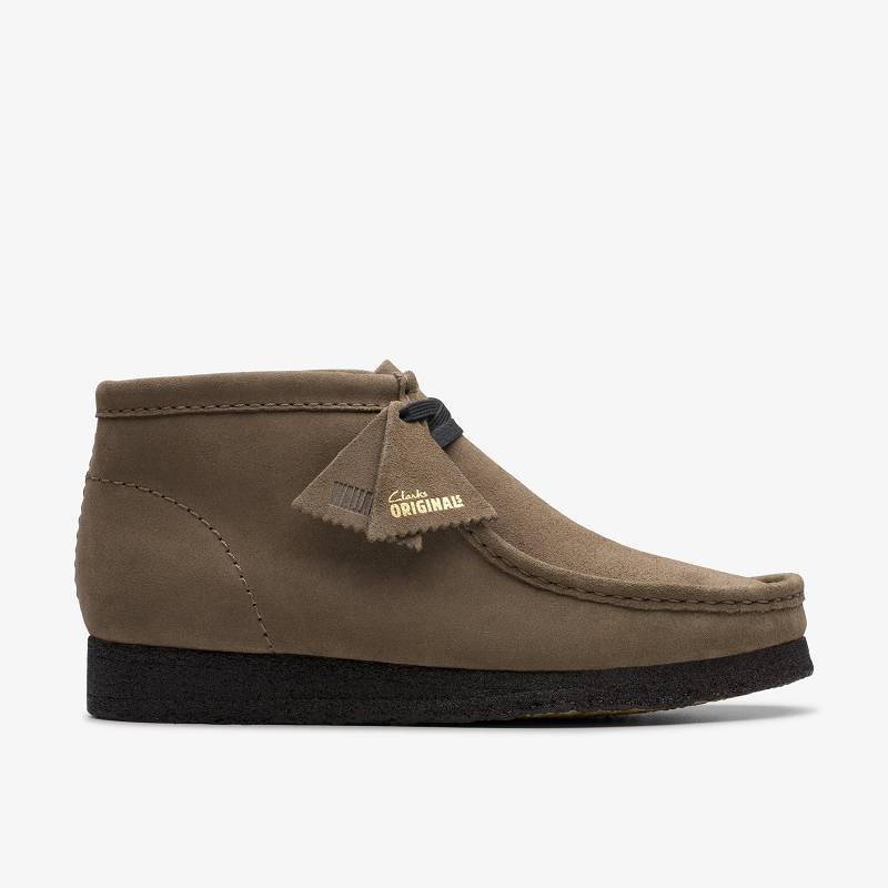 Dark Grey Suede Clarks Wallabee Boot | CLKS-84498