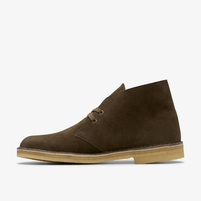 Dark Khaki Suede Clarks Desert Boot | CLKS-84467