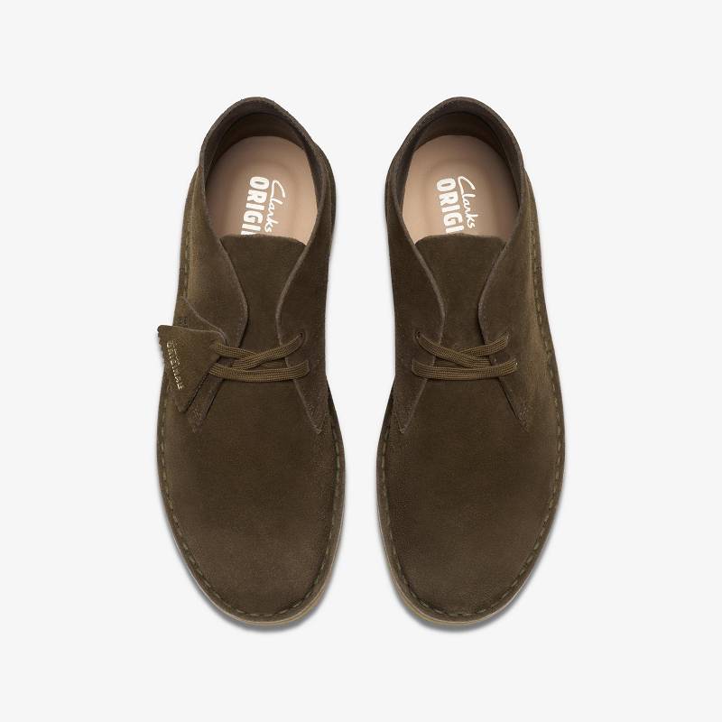 Dark Khaki Suede Clarks Desert Boot | CLKS-84467