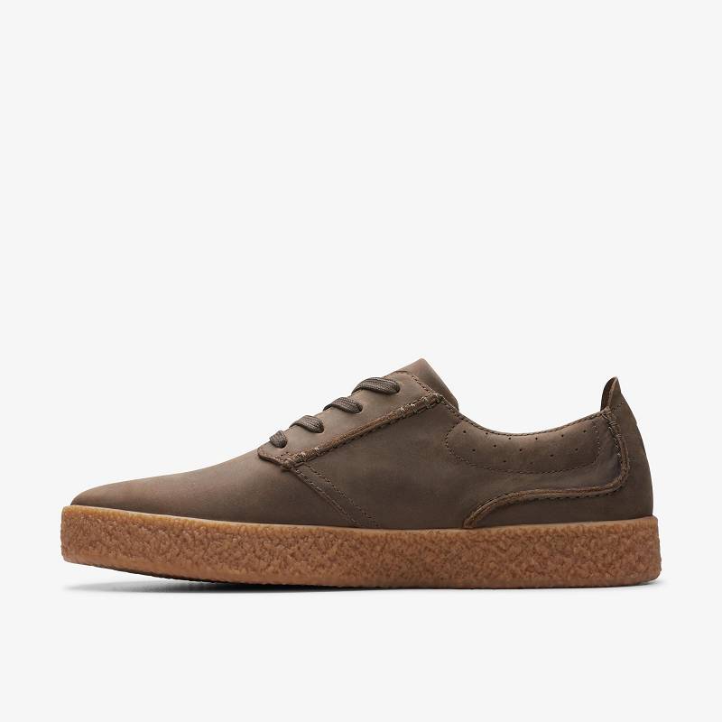 Dark Olive Leather Clarks Streethill Lace | CLKS-84237