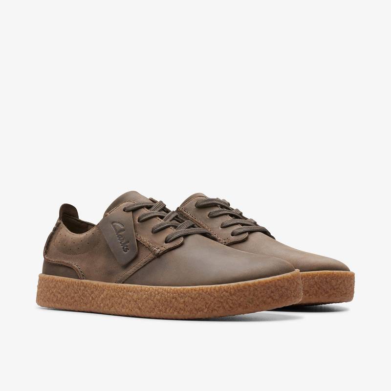 Dark Olive Leather Clarks Streethill Lace | CLKS-84237