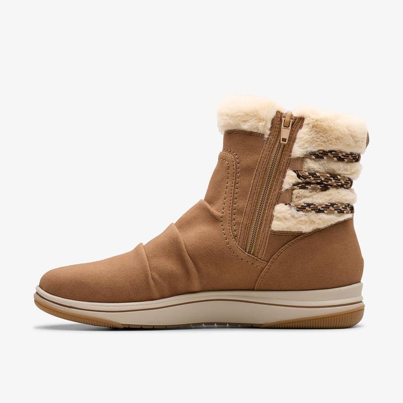 Dark Sand Clarks Breeze Cozy | CLKS-85457