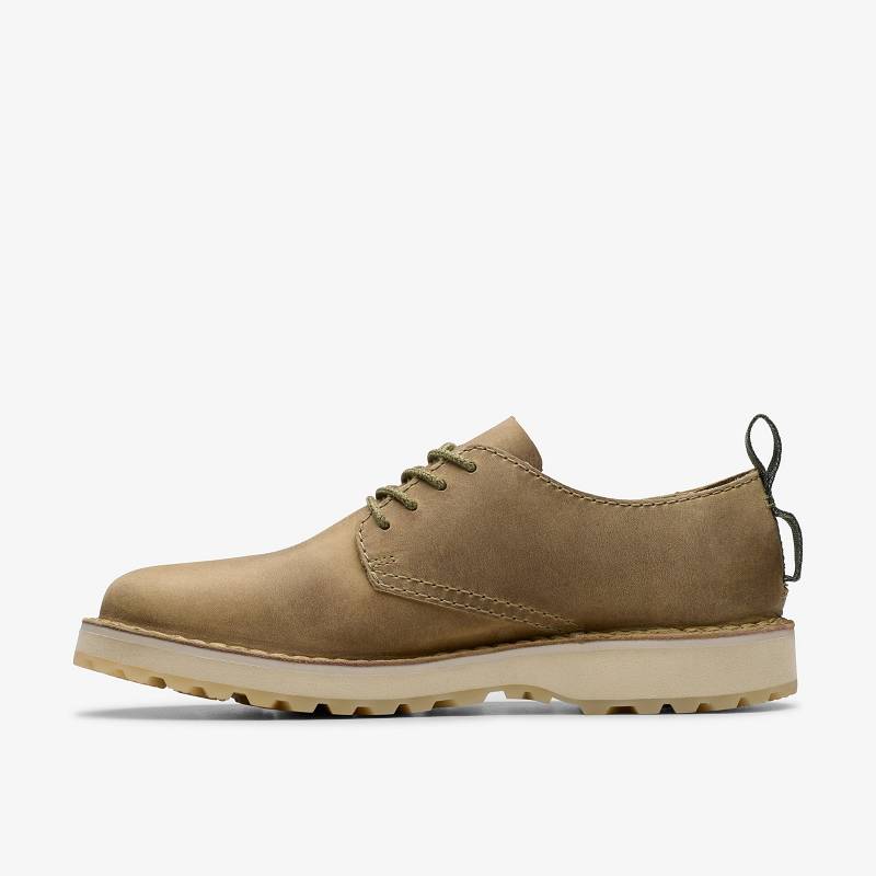 Dark Sand Leather Clarks Solsbury Lace | CLKS-84325