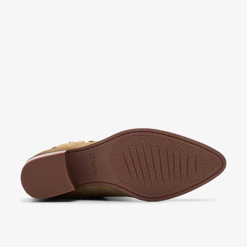 Dark Sand Suede Clarks Morzine Rise | CLKS-85564